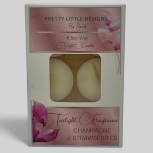 Champagne and Strawberries Tealights 6 Pack 