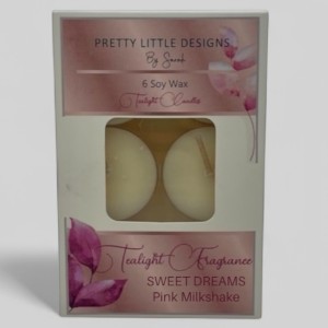 Sweet Dreams Pink Milkshake Tealights 6 Pack  